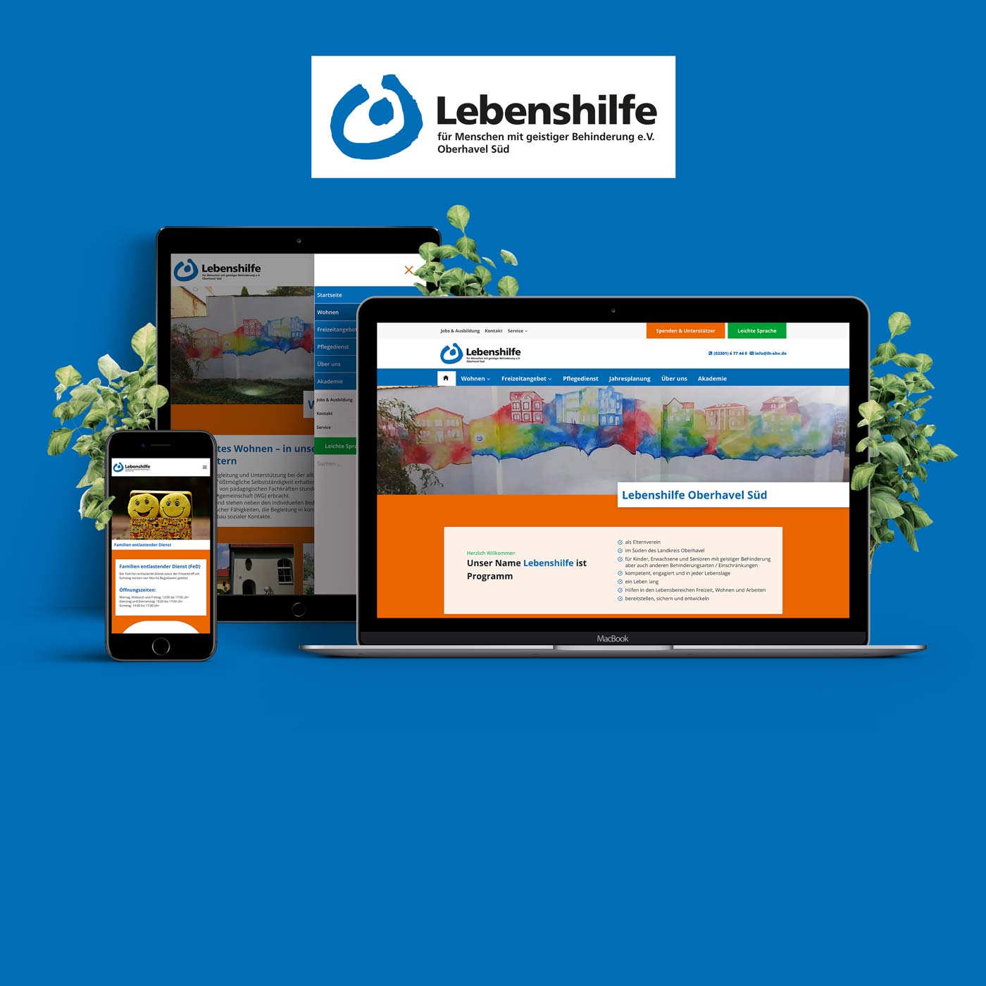 Website Lebenshilfe Oberhavel Süd Oranienburg